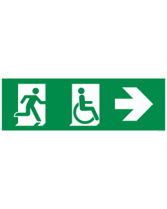 Sticker Nooduitgang rechts beperkte mobiliteit