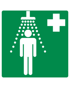 Sticker met pictogram nooddouche ISO 7010