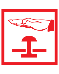 Sticker met pictogram van een noodstop bij brand of calamiteit