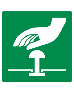 Sticker met pictogram noodstop groen