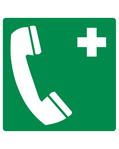 Sticker met pictogram noodtelefoon ISO 7010