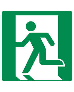 Sticker met pictogram nooduitgang openen linkerkant ISO 7010