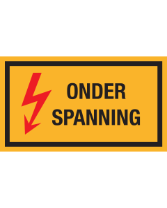 Sticker met pictogram en tekst "Onder Spanning"