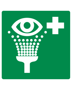 Sticker met pictogram oogdouche ISO 7010