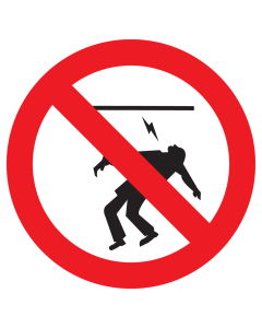 Sticker met pictogram Opgepast elektriciteit