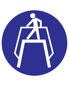 Blauwe sticker met pictogram om een oversteekplaats aan te duiden - ISO7010 - M023
