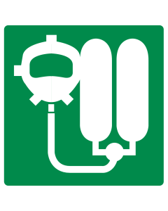 Sticker met pictogram perslucht toestel