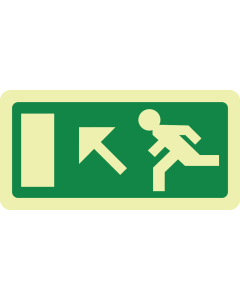 Nooduitgang trap op links (sticker fotoluminescerend)