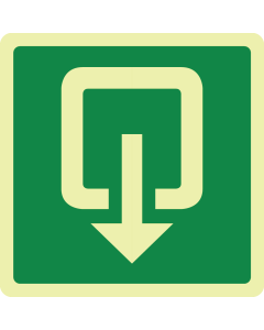 Fotoluminescerende sticker met pictogram uitgang