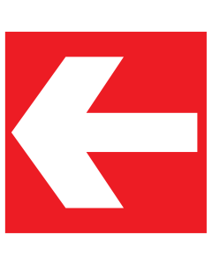 Sticker met pictogram van een rode pijl