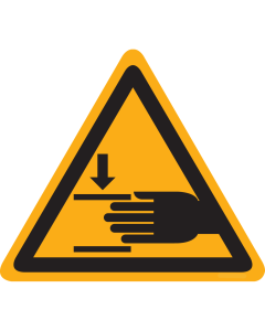 Sticker met pictogram "Waarschuwing Pletgevaar voor hand" - ISO 7010 - W024