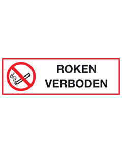 Sticker met pictogram en tekst Roken verboden ISO7010 - P002