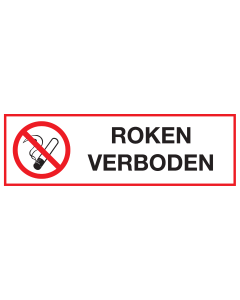 Sticker met pictogram en tekst Roken verboden
