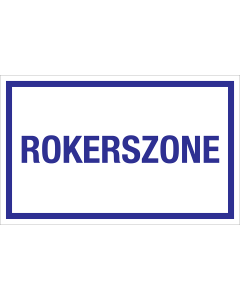 Sticker Rokerszone - tekststicker met blauwe tekst