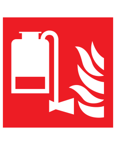 Sticker met pictogram van een draagbare schuim applicator