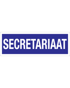 Sticker Secretariaat - blauw met witte tekst
