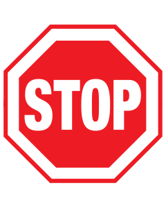 Sticker met tekst Stop