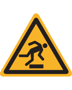 Sticker met pictogram waarschuwing vallen, struikelen - ISO 7010 - W007