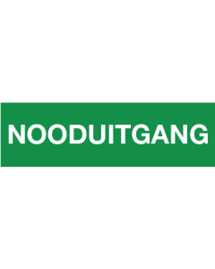 Opaal sticker met tekst nooduitgang