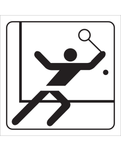Sticker met een pictogram van een tennis speler