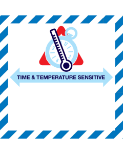 Sticker Time & Temperature sensitive volgens IATA