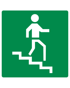 Sticker met pictogram trap naar beneden groen
