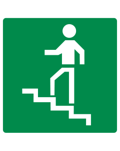 Sticker met pictogram trap naar boven groen