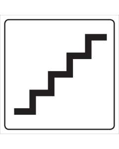 Witte sticker voor het aanduiden van een trap of trappenhuis