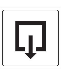 Witte sticker voor het aanduiden van de uitgang in een openbare ruimte