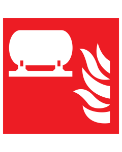 Sticker met pictogram van een vast blusinstallatie
