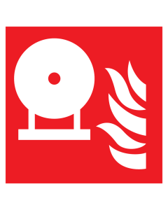 Sticker met pictogram van een vaste brandblus fles