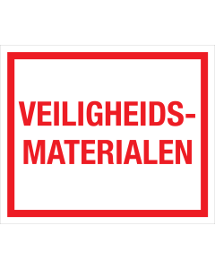 Sticker Veiligheidsmaterialen - tekststicker met rode tekst