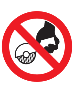 Sticker met pictogram Handmatig slijpen verboden ISO7010 - P034