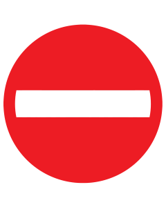 Sticker met pictogram Verboden richting