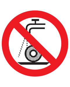 Sticker met pictogram Nat slijpen verboden ISO7010 - P033