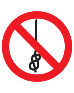 Sticker met pictogram Verboden knopen te maken ISO7010 - P030