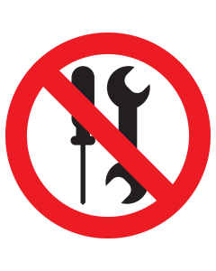 Sticker met pictogram Onderhoud door gebruikers verboden ISO7010 - P069