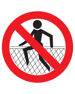 Sticker met pictogram Verboden over het hek te klimmen
