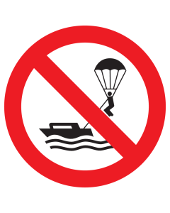 Sticker met pictogram Parasailen verboden ISO7010 - P066