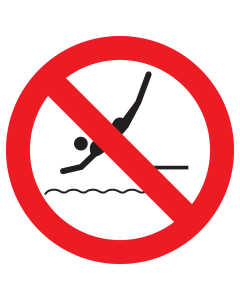 Sticker met pictogram Duiken verboden