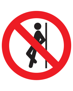 Sticker met pictogram Tegenaan leunen verboden ISO7010 - P041
