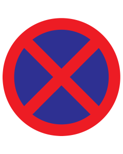 Sticker met pictogram Parkeren en stilstaan verboden