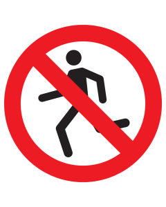 Sticker met pictogram Rennen verboden ISO7010 - P048