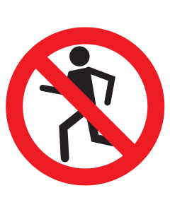 Sticker met pictogram Lopen verboden