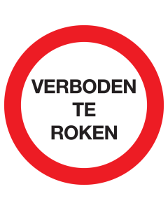 Sticker met tekst Verboden te roken