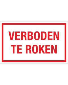 Sticker Verboden te Roken - tekststicker met rode tekst