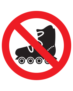 Sticker met pictogram Skeelers verboden