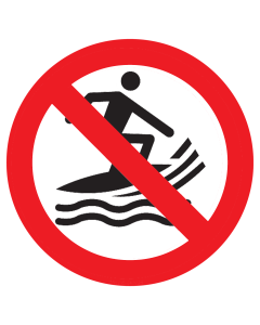 Sticker met pictogram Surfen verboden ISO7010 - P059