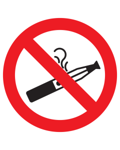 Sticker met pictogram e-sigaret verboden