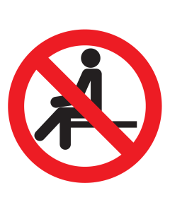 Sticker met pictogram Zitten Verboden ISO7010 - P018